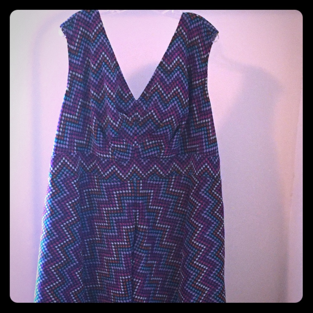 Colorful Fit and Flare Tank Dress w/Pockets!